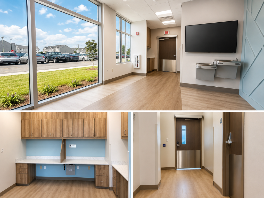 Completed medical facility post-construction cleanup in Lewes, DE