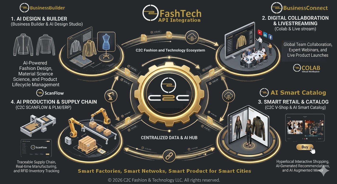 C2C Fashion and Technology Ecosystem diagram
