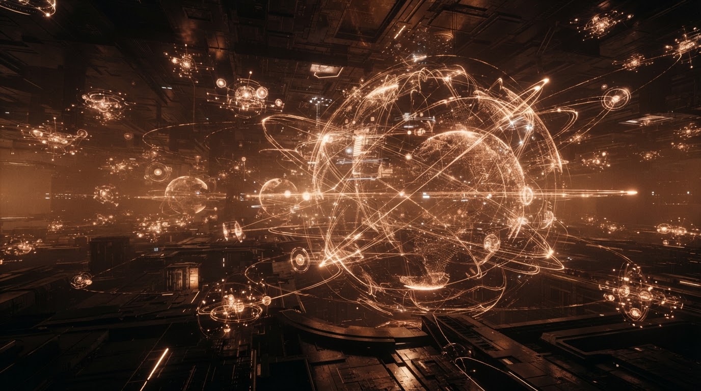 Dark futuristic data environment