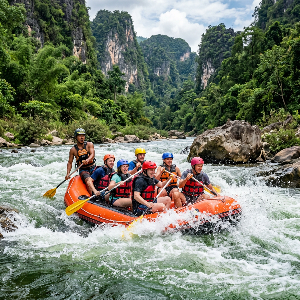 Chiang Mai White Water Rafting – Mae Taeng River Grade 3-4 Rapids 3