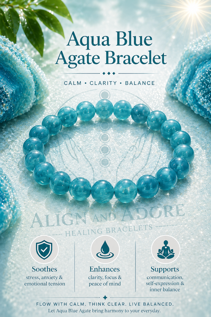 Aqua Blue Agate Bracelet