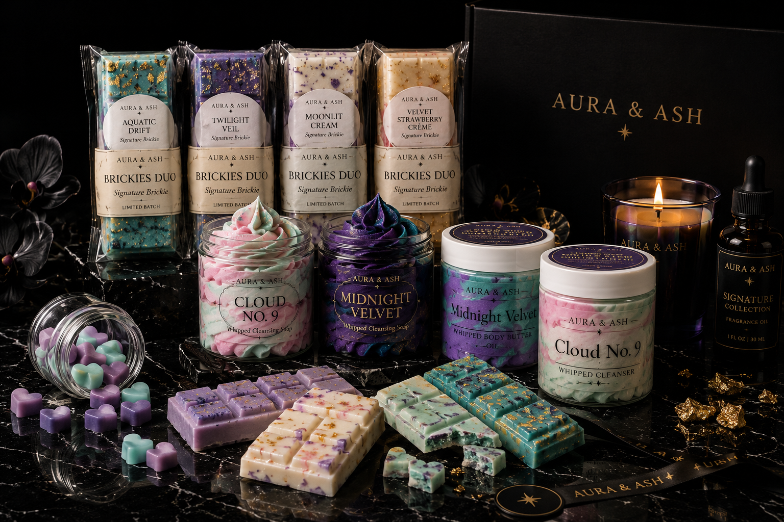 Aura & Ash — Cloud No. 9 and Midnight Velvet