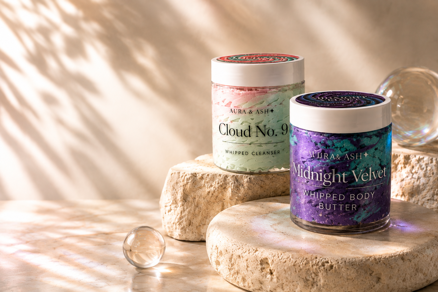 Cloud No. 9 & Midnight Velvet Whipped Soaps