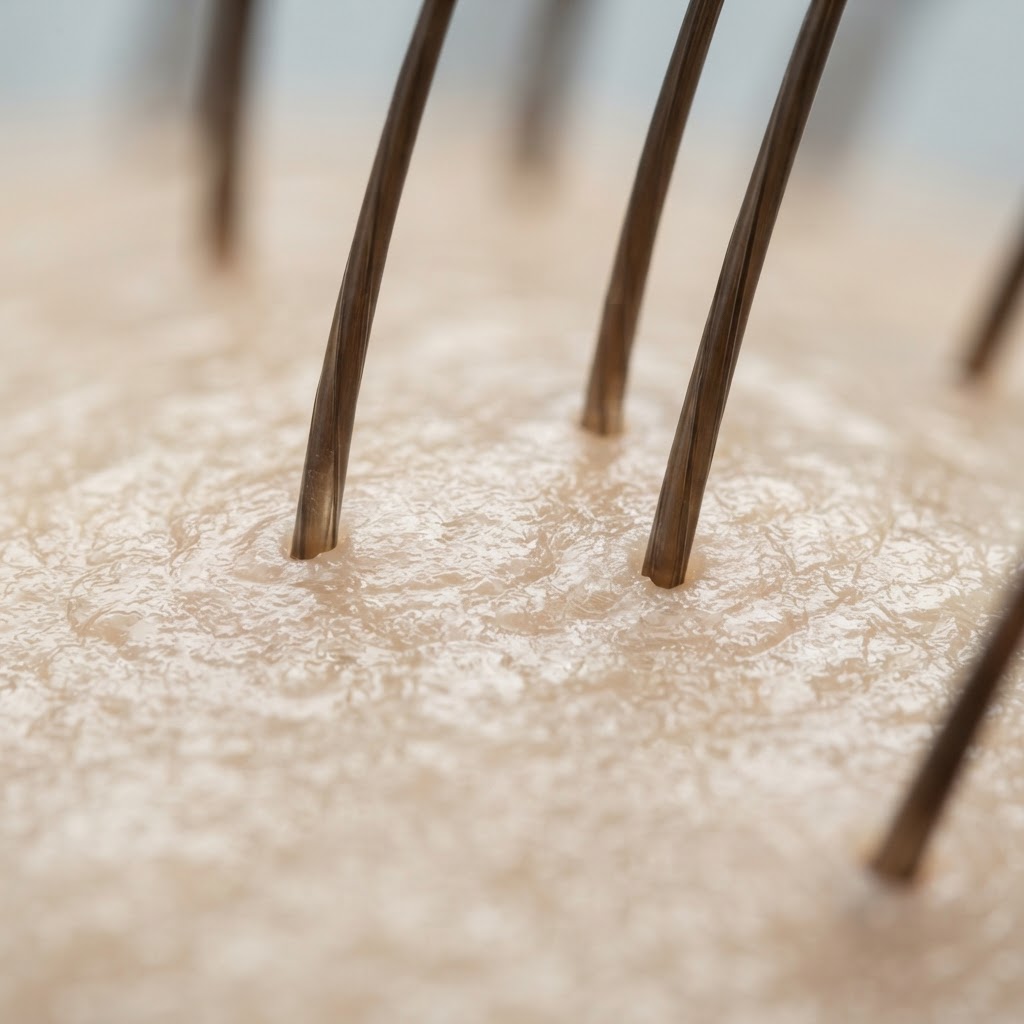 Balanced Scalp — magnified scalp research photograph