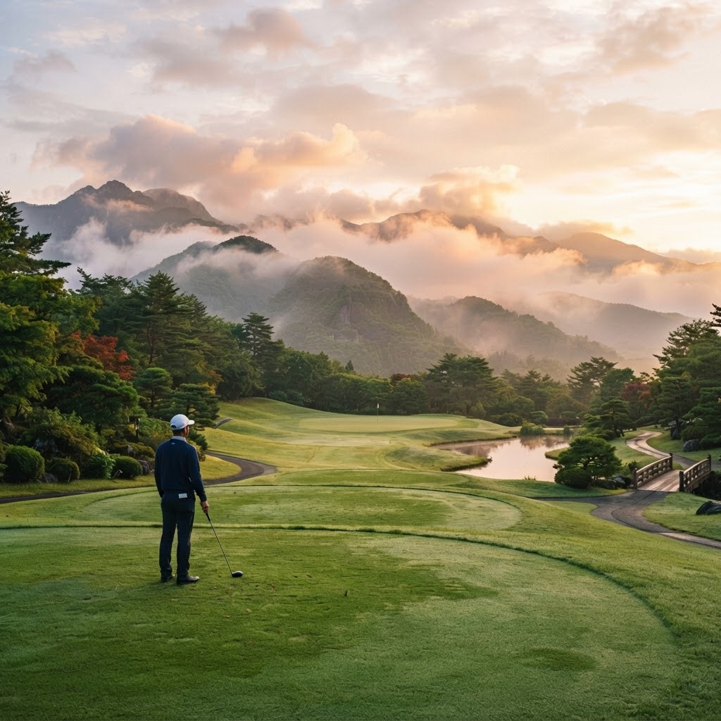 Solo golfer in Japan