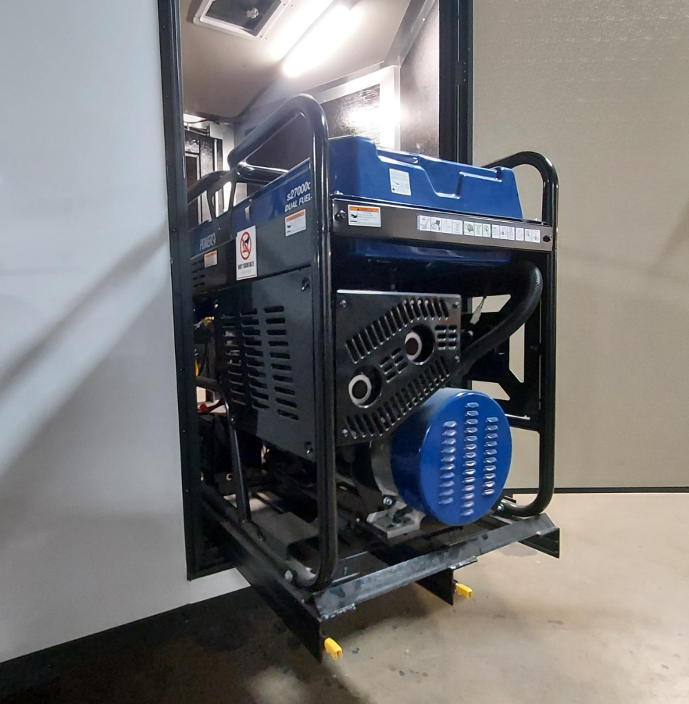 20 kW gas generator for spray foam rig providing independent power to heating systems