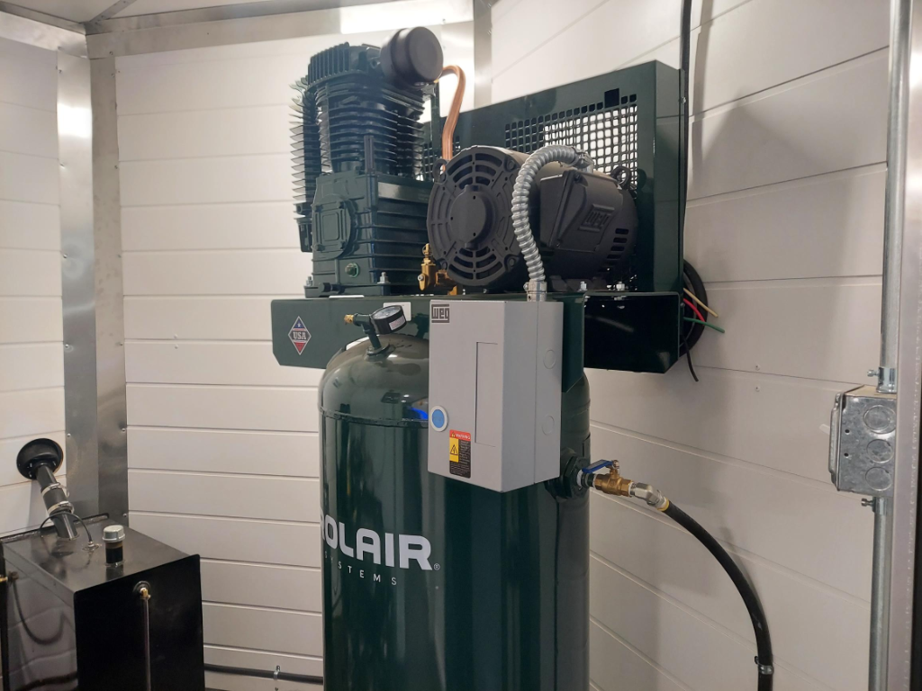 Rolair air compressor pump and motor assembly detail