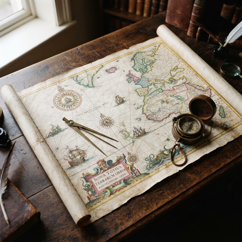 The Cartographer's Gaze: Navigating the Sublime Aesthetics of Ancient Sea Charts