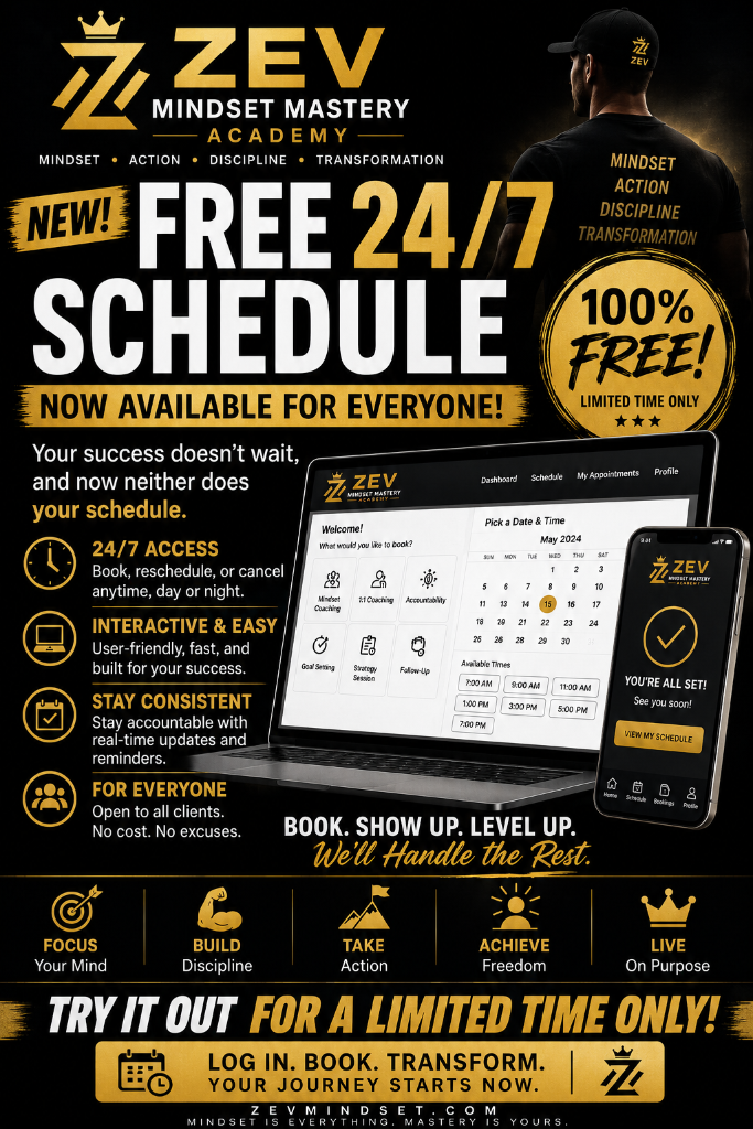 Free 24/7 Schedule — ZEV Mindset Mastery Academy