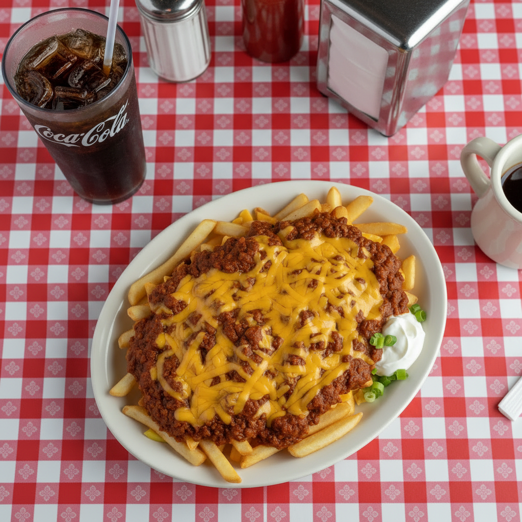 Chili Cheese Fries, Tots or Waffle Fries