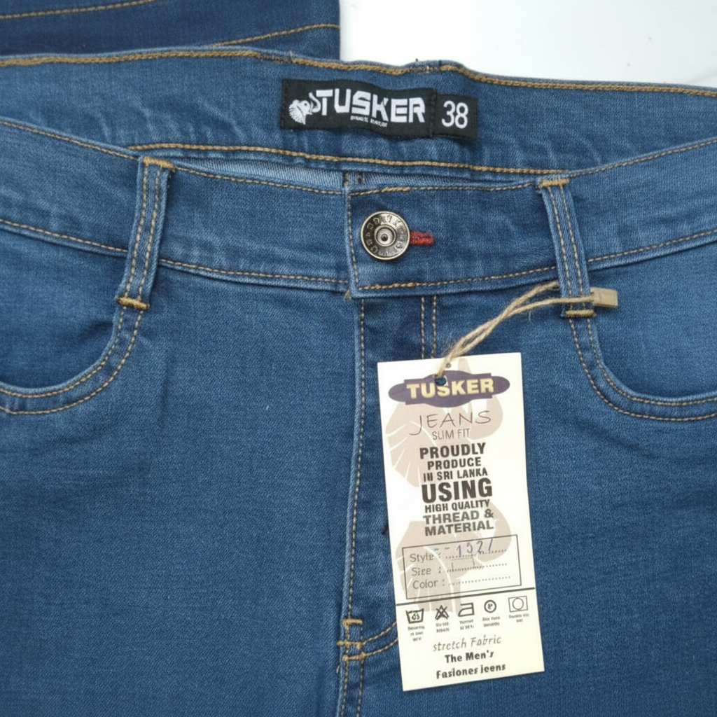 Denim Waistband & Button Detail