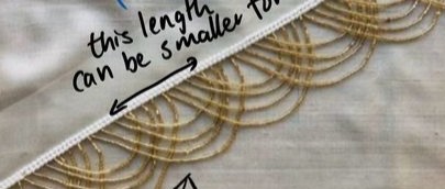 Gold Scalloped Lace Trim Detail