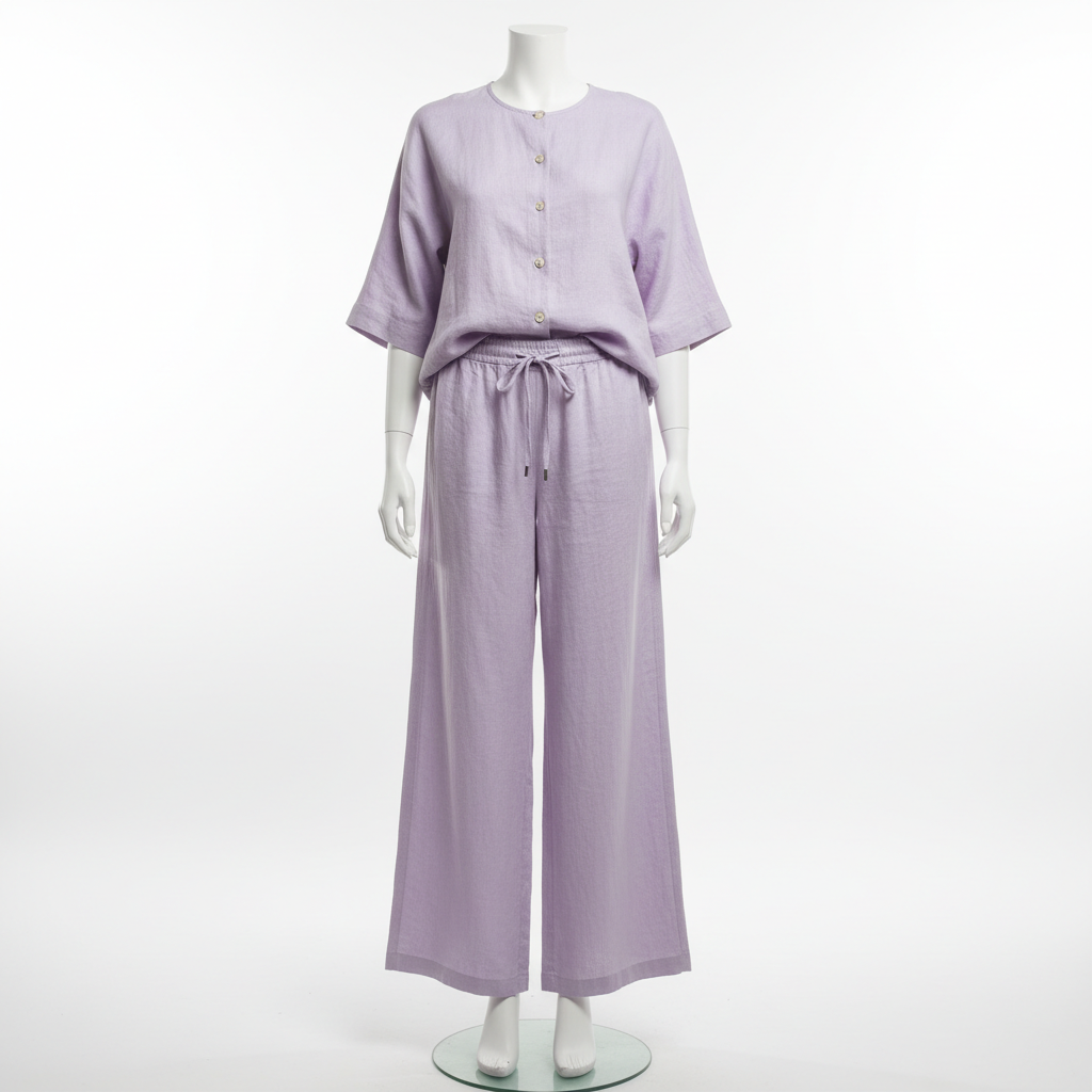 Women's Linen Co-ord Set — Soft Lavender