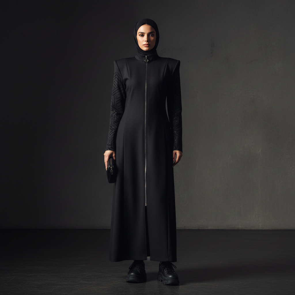 Black Architectural Sport Abaya