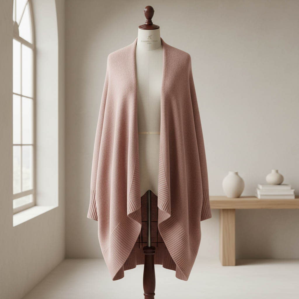 Women's Kashmir Cashmere Open Cardigan — Dusty Rose