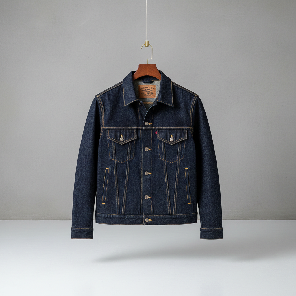 Men's Dark Indigo Denim Trucker Jacket