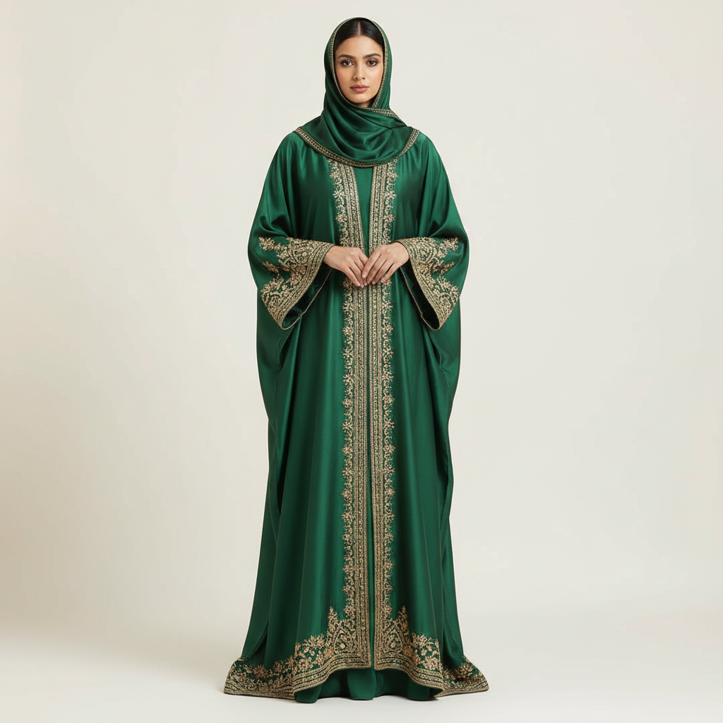 Forest Green Kimono Abaya