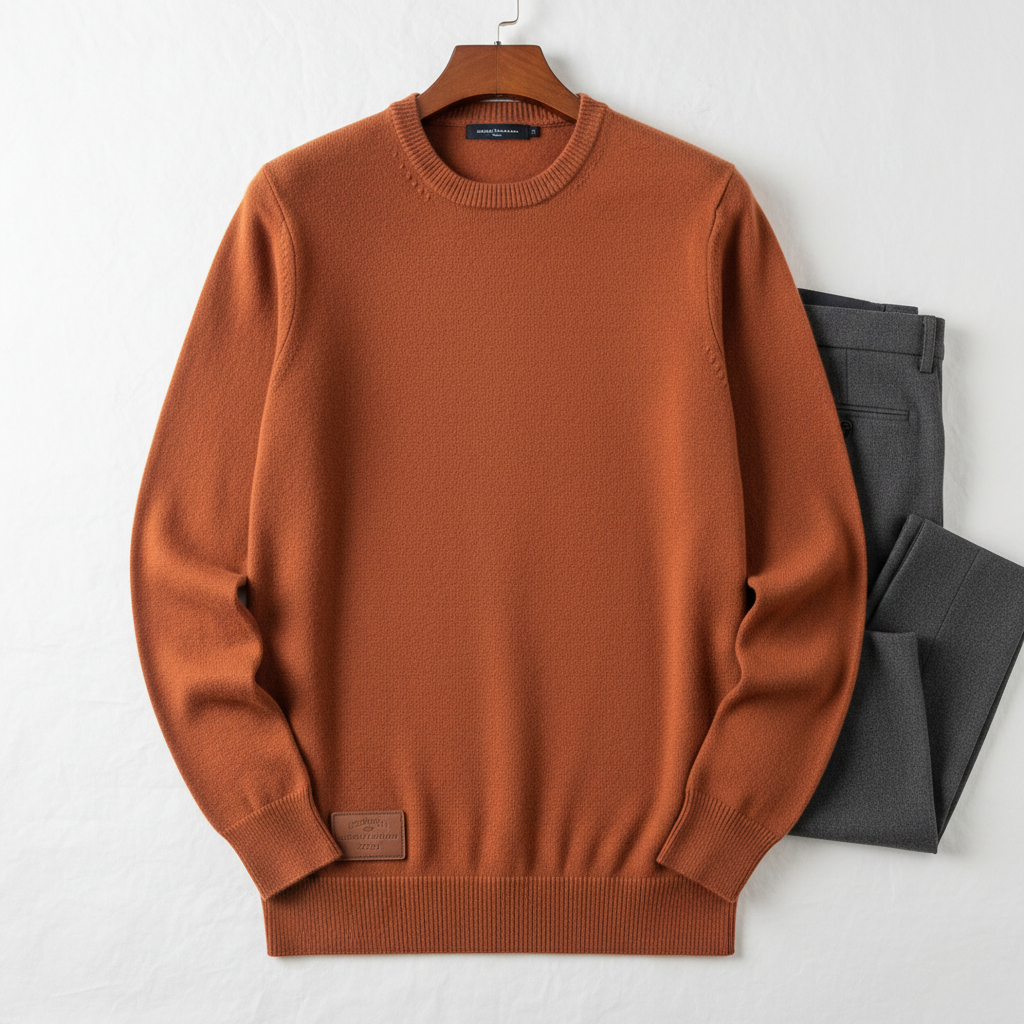Men's Terracotta Merino Knit Crewneck