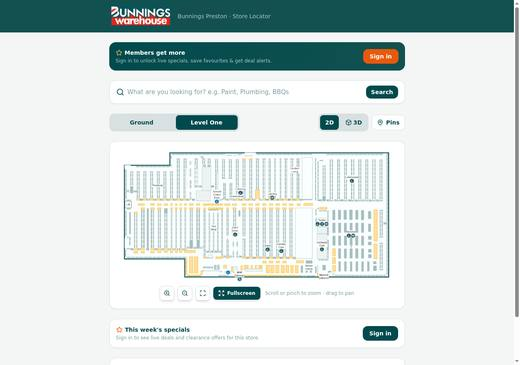 Bunnings Store Navigator