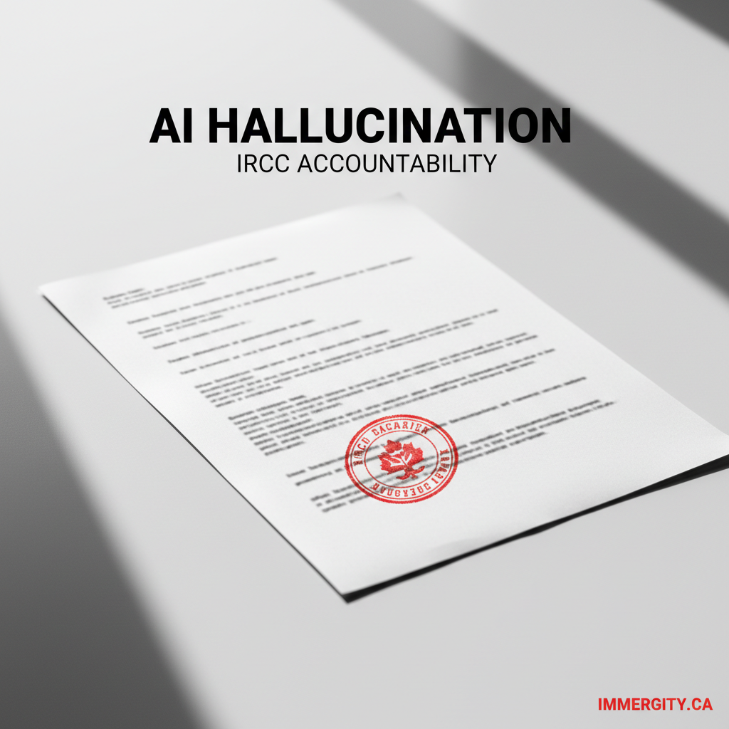 Official immigration document with red stamp — IRCC AI hallucination PR refusal 2026