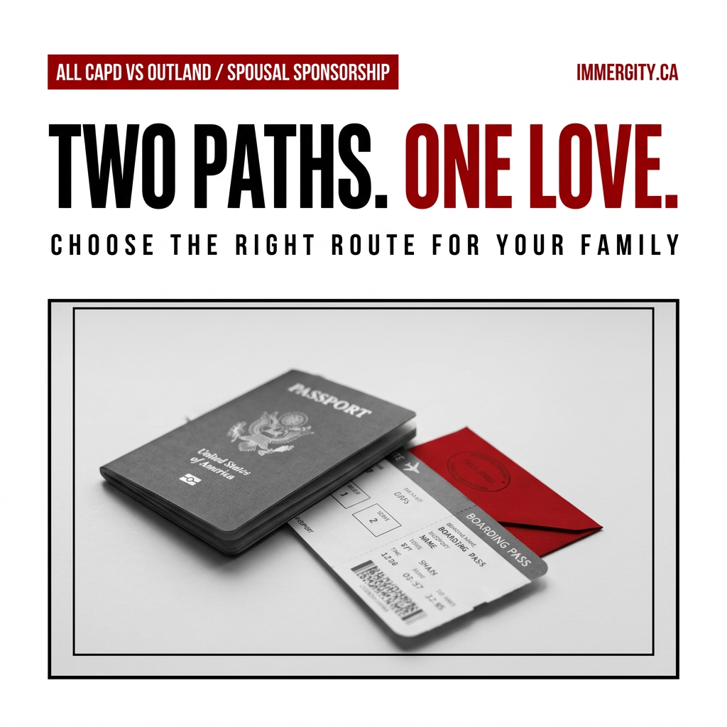 Inland vs outland spousal sponsorship Canada 2026 — side by side comparison processing times open work permit