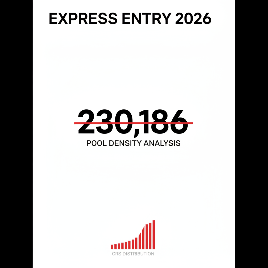 Express Entry Pool Density Analysis 2026 — CRS score distribution 230k candidates IMMERGITY RCIC