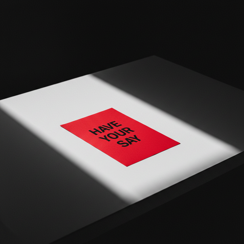Red consultation document on black and white desk — Express Entry reform public consultation 2026