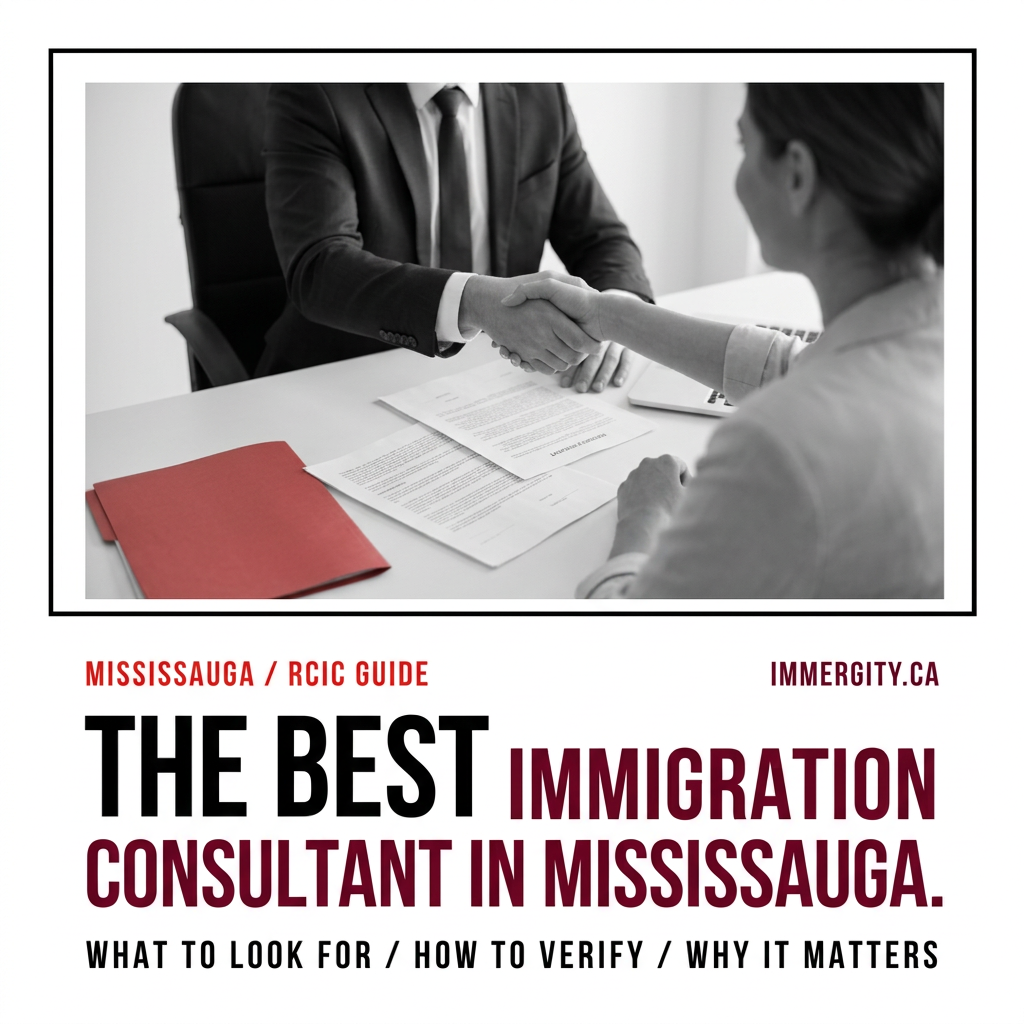 Best immigration consultant Mississauga 2026 — licensed RCIC IMMERGITY Pranav Bhushan CICC R705848 Mississauga Ontario