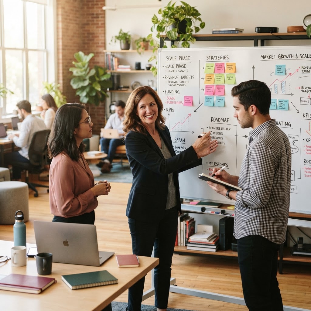 Mentoría y trabajo colaborativo durante una sesión de aceleración