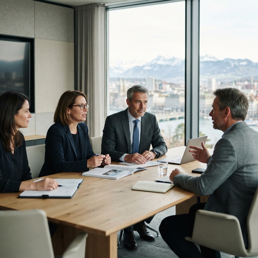 Réunion d'un conseil d'administration autour d'une table moderne