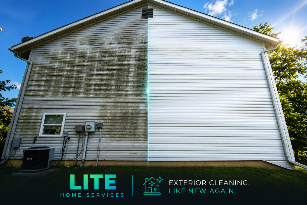 Before and after Pressure Washing in Mason