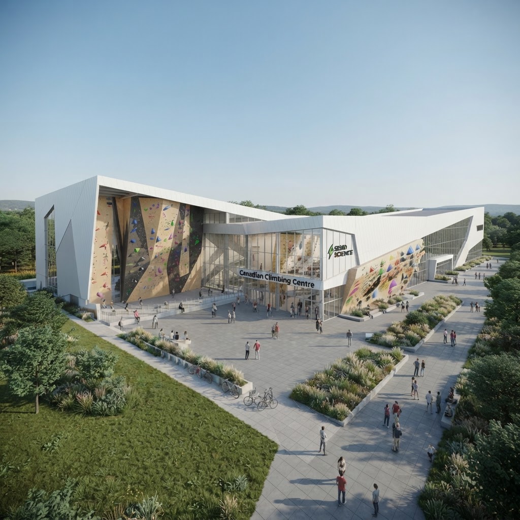 Architectural concept of the future Send Science climbing environment