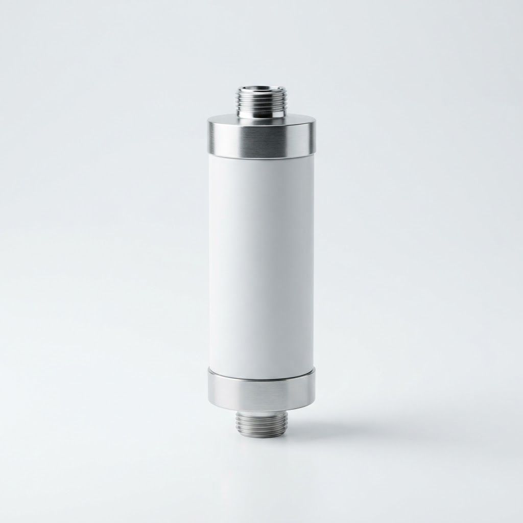 Splash 17-Stage Shower Filter with polished chrome collar on a white background