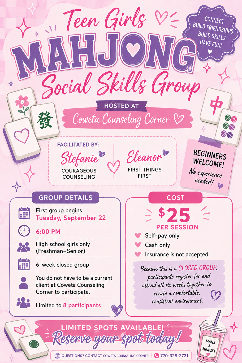 Teen Girls Mahjong Social Skills Group
