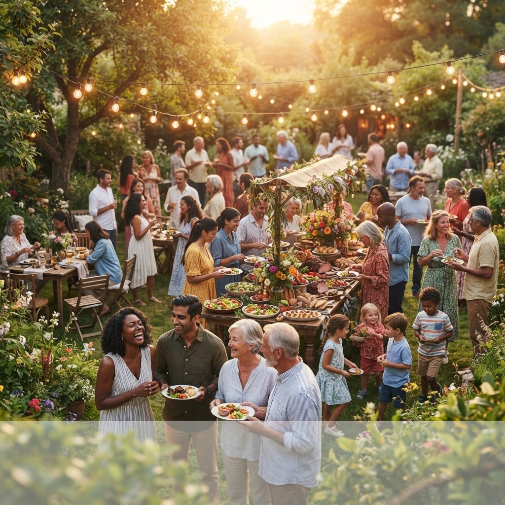 MC's Kitchen outdoor catered event with diverse guests