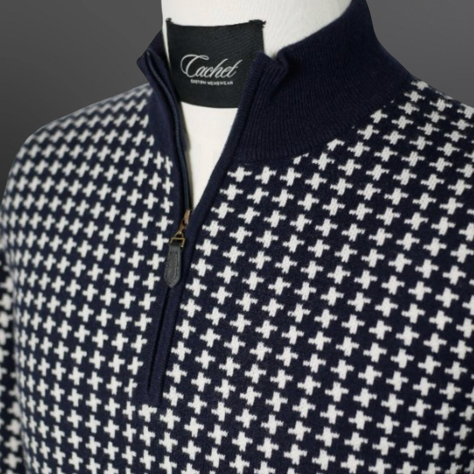 The Houndstooth Quarter Zip - Detail 1