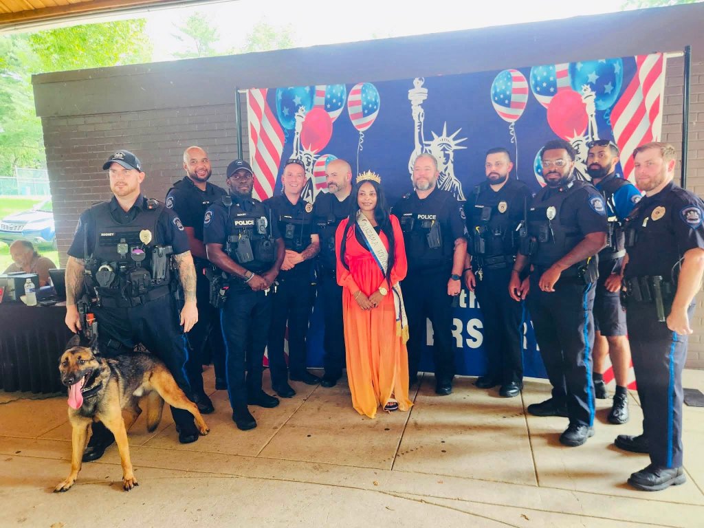 With community partners and officers