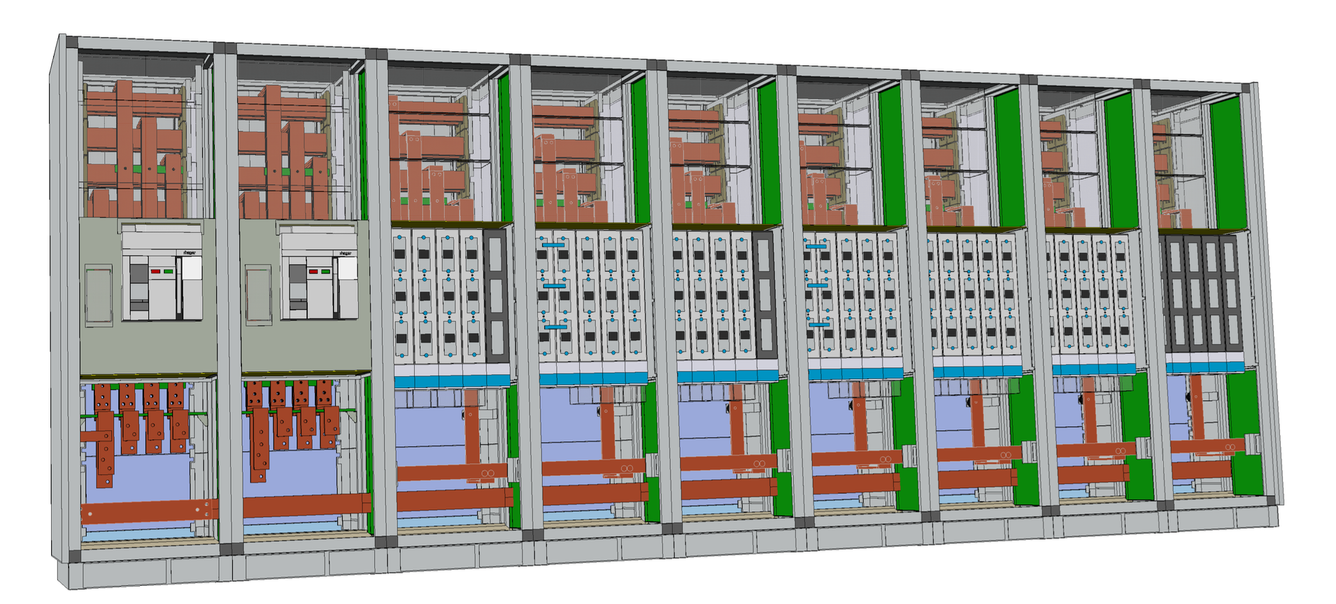 RESO Power Panels – 3D-Render einer modularen Schaltanlage