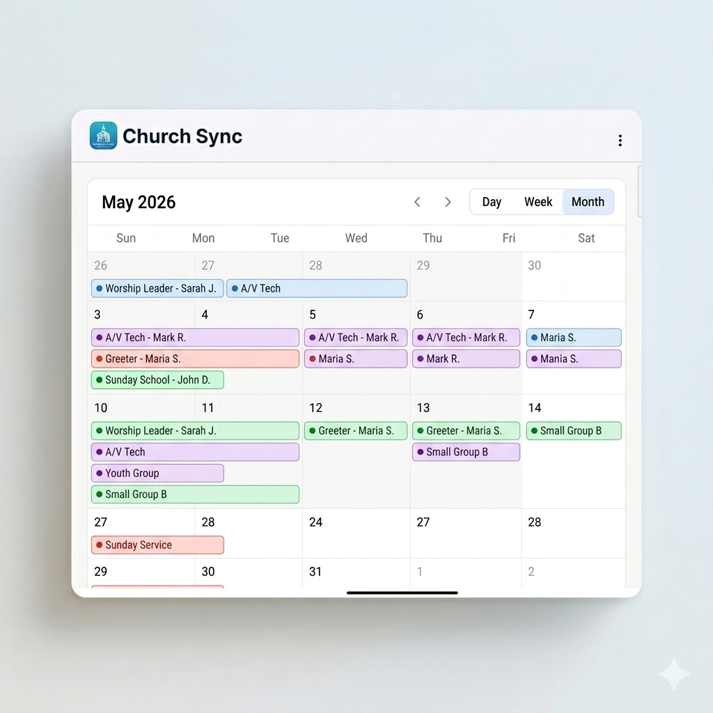 Church Sync Rostering Calendar