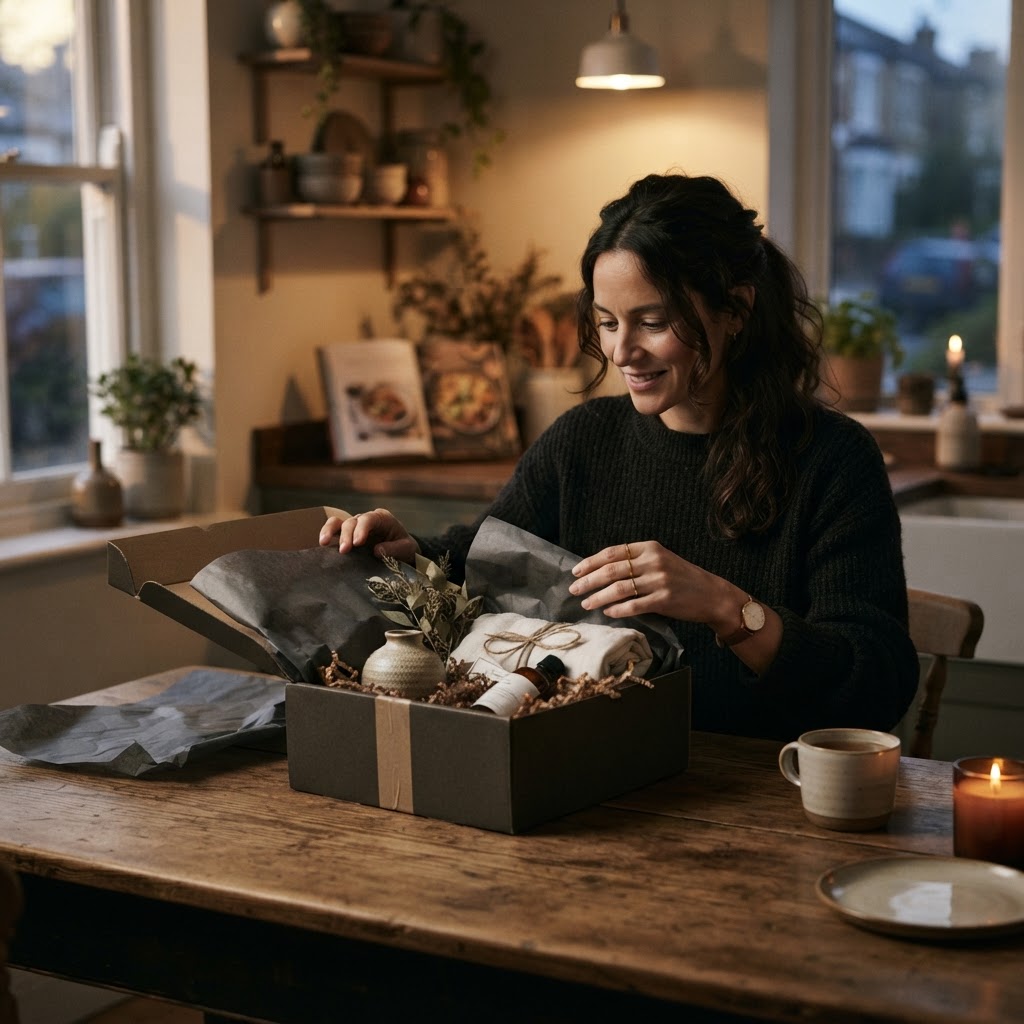 The unboxing is not a stunt. It is the first physical test of the brand's promise. A customer opening an ecommerce package at a kitchen table