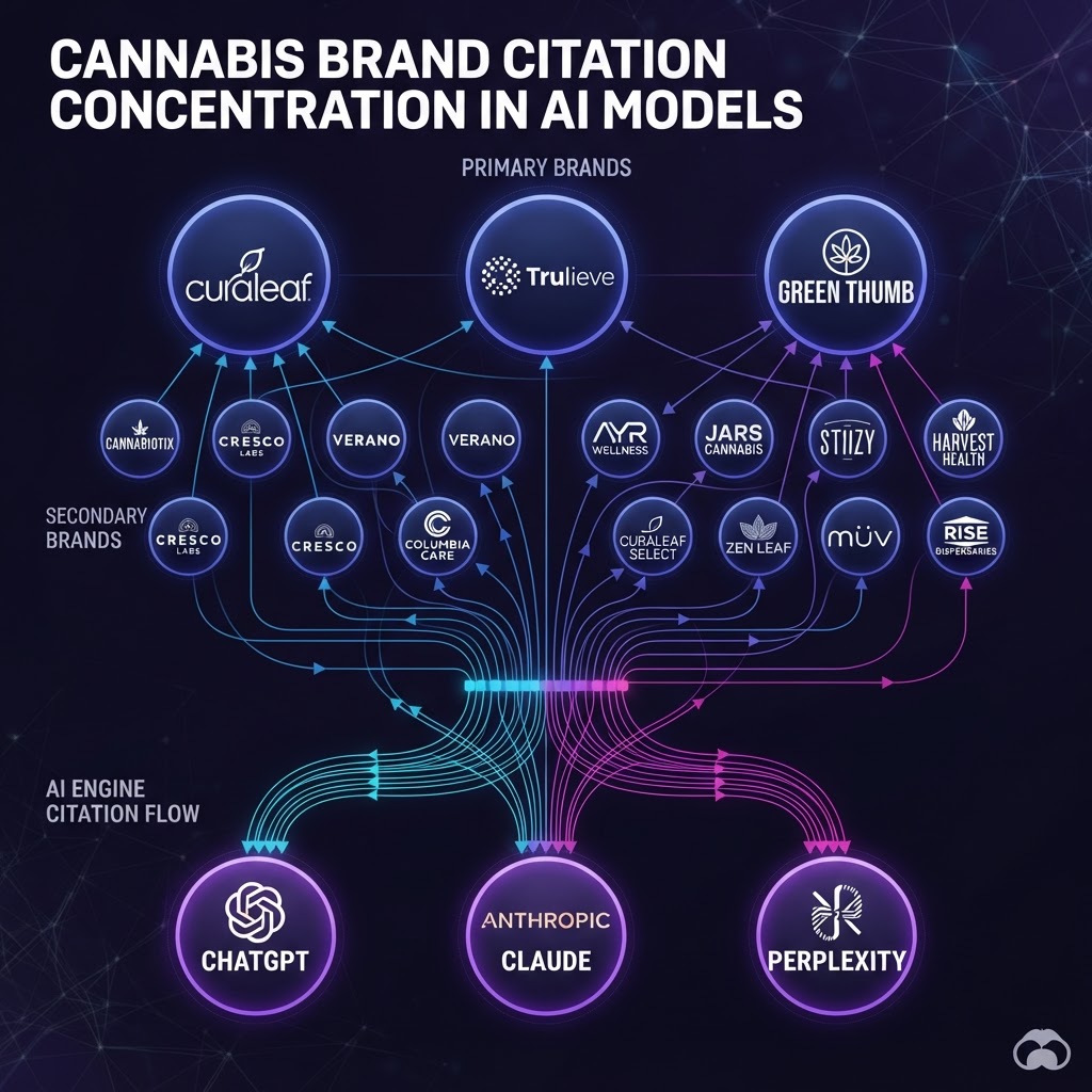 Cannabis brand citation distribution in AI systems