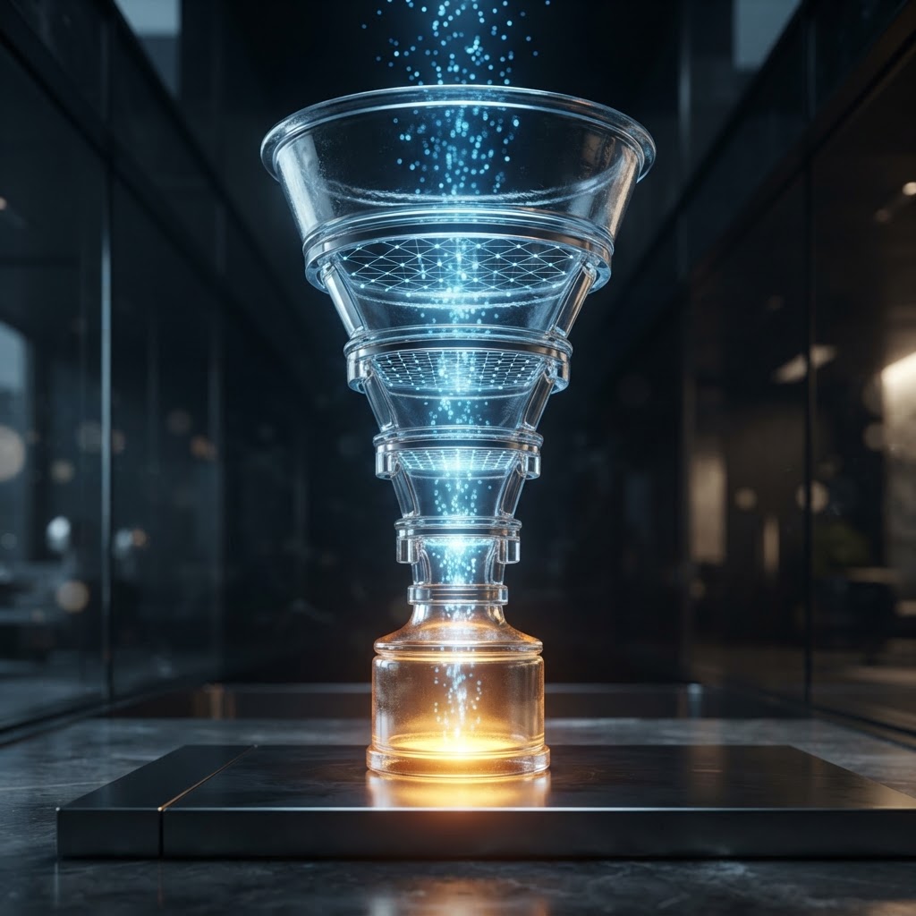 Transparent conversion funnel with signal-quality filters and a business outcome glow