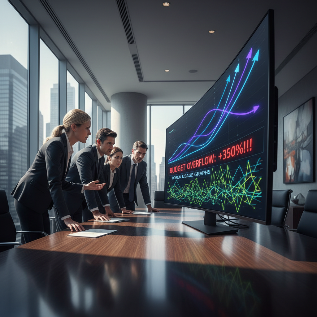Finance team staring at exponential cost curves