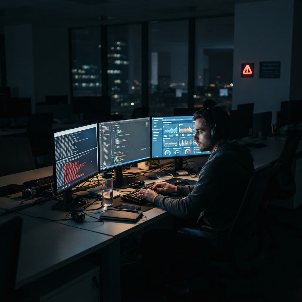 Cover image showing compliance monitoring at night