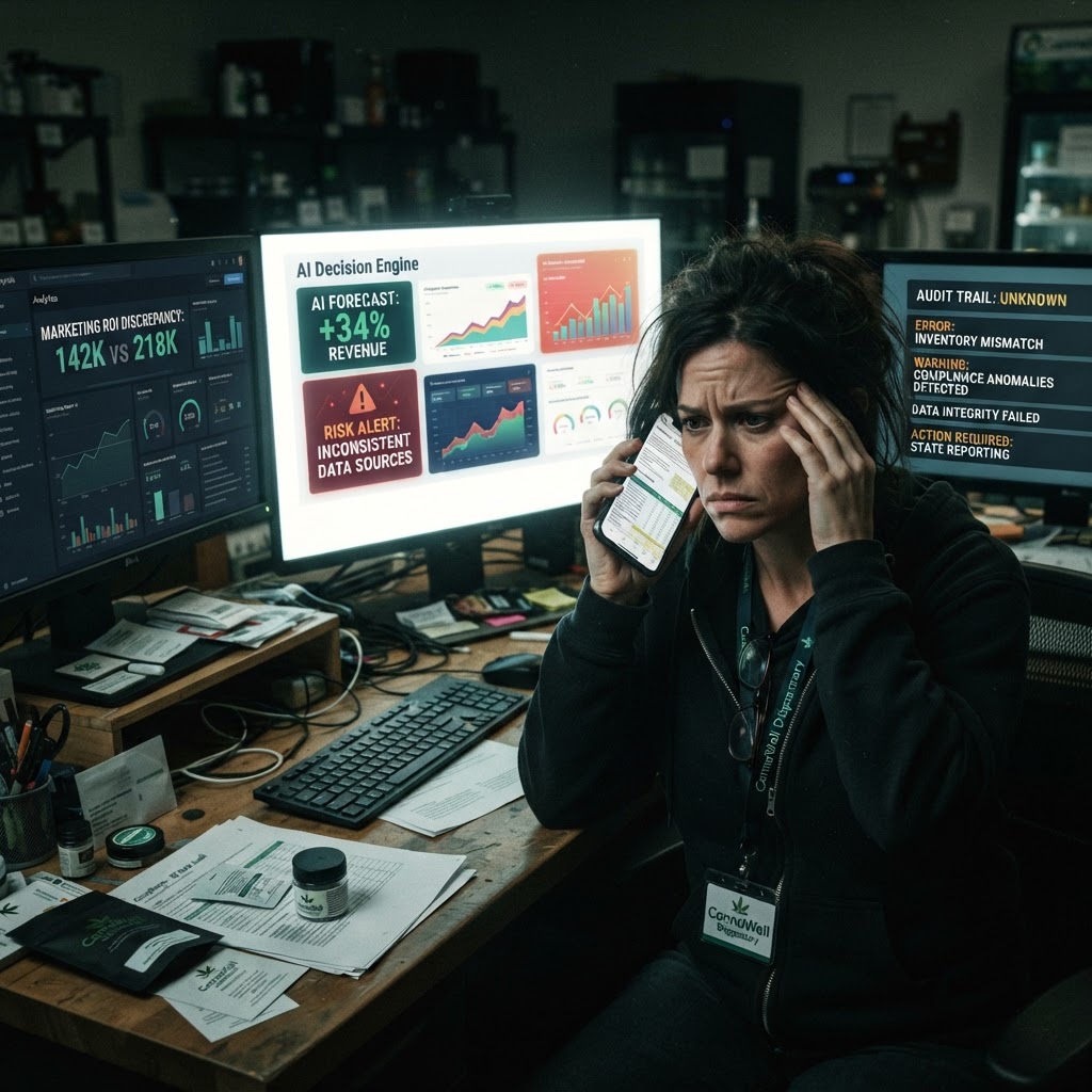 Cannabis Operator at Desk