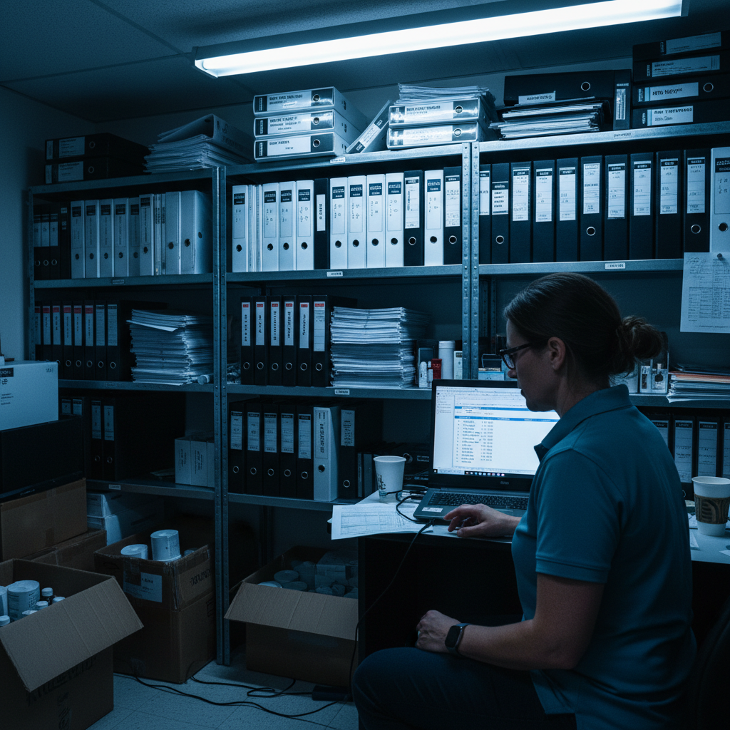 Cannabis compliance officer reviewing AI age verification audit logs