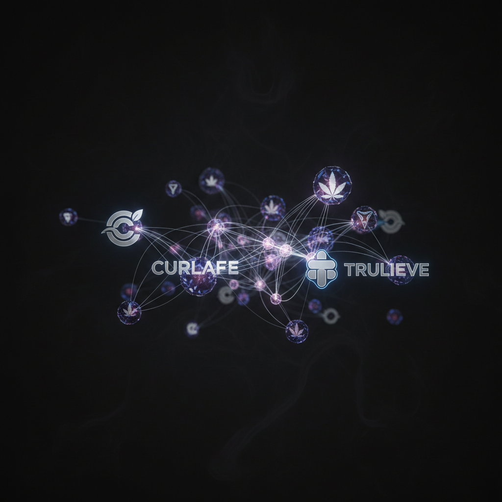 Citation network visualization showing concentrated nodes for major brands
