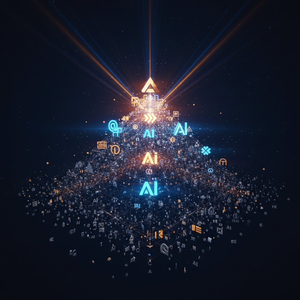 AI authority pyramid showing concentration at the peak