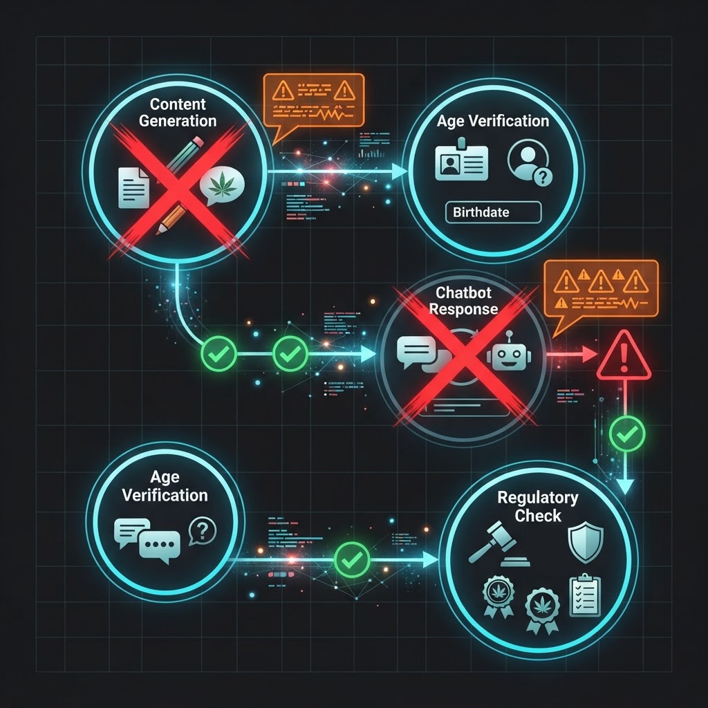 Cannabis AI compliance failure visualization
