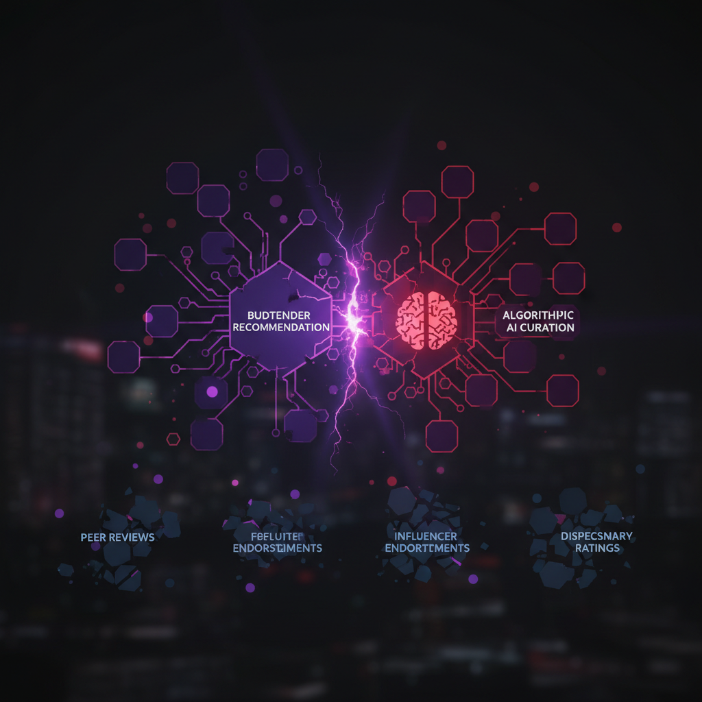 Cannabis social proof ecosystem breaking down as AI curation replaces sales associate recommendations